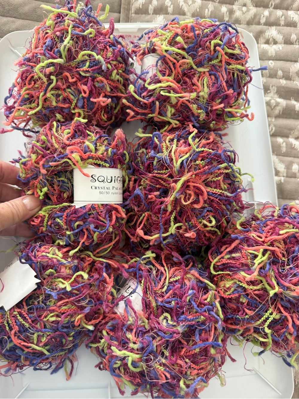 Squiggle  Multicolor Novelty Eyelash Yarn - Bright Rainbow Mix
